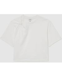 Reiss - Cotton Twist-Detail Boxy T-Shirt - Lyst