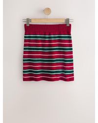 Next - Stripe Co-Ord Knitted Mini Skirt - Lyst