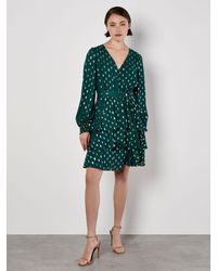 Apricot - Foil Spot Layered Long Sleeves Dress - Lyst