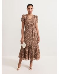 Phase Eight - Petite Amy Spot Shimmer Midi Dress - Lyst
