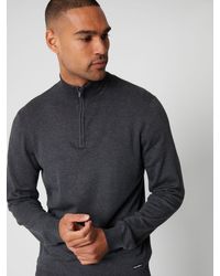 Threadbare - Strickpullover Mit Trichterausschnitt Und Viertelreißverschlussxl - Lyst