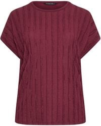 Evans - Textured Front Jersey Back Top - Lyst