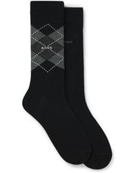 BOSS - Argyle Logo Socks 2 Pack - Lyst
