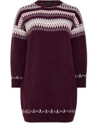 Evans - Fairisle Roll Neck Jumper Dress - Lyst