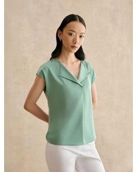 Hobbs - Seafoam Sylvie Satin Front Top - Lyst