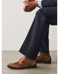 Next - Tan Leather Brogue Shoes - Lyst