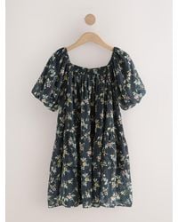 Next - Mini Occasion Square Neck Boho Tiered Dress - Lyst