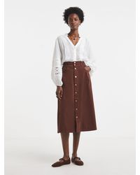JD Williams - Elasticated Waist Button Through Midi Skirt - Lyst