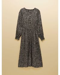 Joules - Adele V-Neck Long Sleeve Midi Dress - Lyst