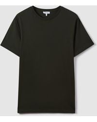 Reiss - Bless - Oxidised Green Marl Cotton-blend Tailored-fit T-shirt, S - Lyst