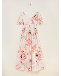 FatFace - Fatface Marlowe Gathered Sleeve Printed Maxi Dress - Lyst