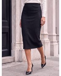 Roman - Textured Pencil Midi Stretch Skirt - Lyst