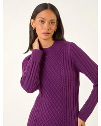 Roman - Cable Knit Midi Jumper Dress - Lyst