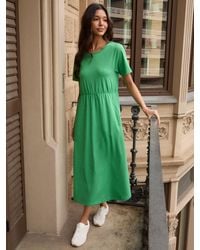 Threadbare - Petite Jersey Midi Smock Dress With Pockets - Lyst