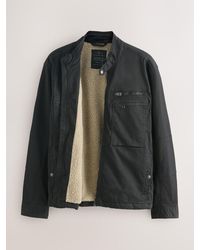 Next - Borg Lined Zip Through Funnel Jacket - Lyst