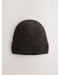 Next - Chocolate Chenille Beanie Hat - Lyst