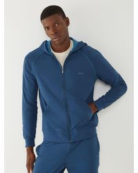 BOSS - Stretch Cotton Zip-Up Hoodie - Lyst