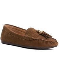 Dune - Leather Tassle Detail Soft Loafers - Lyst