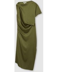 leather zip up dress Faux Leather Zip-Front Midi Dress | Built-In Shapewear