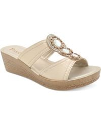 Pavers - Jewelled Wedge Heel Mule Sandals - Lyst