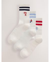 Next - Ski Embroidered Icons Cushion Sole Ribbed Sport Ankle With Arch Support Socks 3 Pack - Lyst