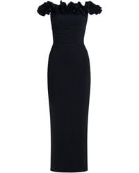 Gina Bacconi - Sabrina Jersey Ruffle Neck Maxi Dress - Lyst