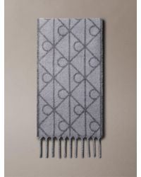 Calvin Klein - Warm Wool Blend Logo Scarf - Lyst
