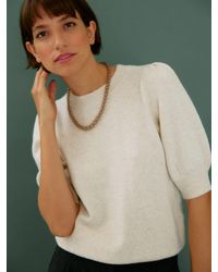 Vero Moda - Round Neck Puff Sleeve Knitted Jumper - Lyst