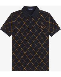 Fred Perry - Argyle Print Polo Shirt - Lyst