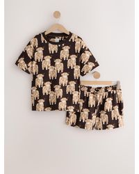 Next - Chocolate Hamish The Highland Cow Cotton Short Pyjamas Set - Lyst
