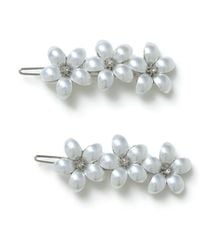 Aela - Flower Pearl Effect Hair Clips - Lyst