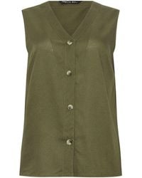 M Com - Sleeveless Button Through Top - Lyst