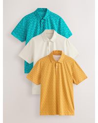 Next - Printed Motionflex Short Sleeve Jersey Polo Shirts 3 Pack - Lyst