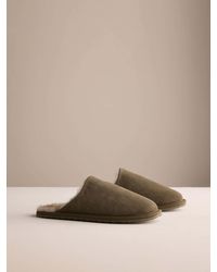 Next - Khaki Suede Slim Mule Slippers - Lyst