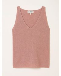 FatFace - Fatface Evelyn Metallic Knit V-Neck Vest Top - Lyst