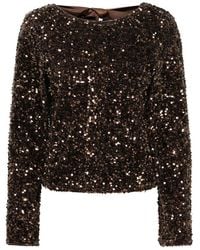 ONLY - Sequin Bow Open Back Top - Lyst