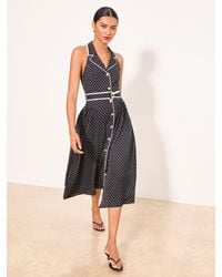 Lipsy - Printed Halter Neck Collar Belted Midi Dress - Lyst