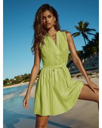 Lipsy - Sleeveless Mini Shirt Dress With Tie Belt - Lyst