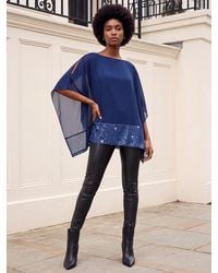 Roman - Sequin Hem Contrast Tunic Top - Lyst