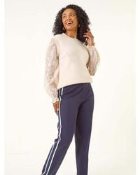 Roman - Petite Side Stripe Ponte Trousers - Lyst
