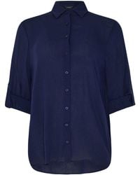 M Com - Crinkle Tab Sleeve Shirt - Lyst