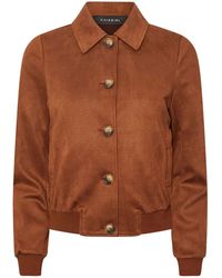PixieGirl Petite - Suedette Collar Bomber Jacket - Lyst