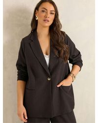 Evans - Linen Blend Blazer - Lyst
