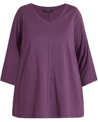 Evans - V-Neck Cotton Top - Lyst