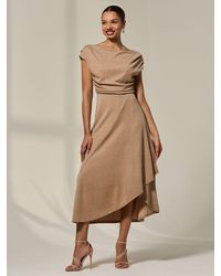 Jolie Moi - Asymmetric Draped Midi Dress - Lyst