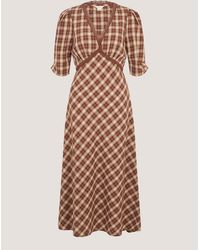 Monsoon - Frankie Check Print Midi Dress - Lyst