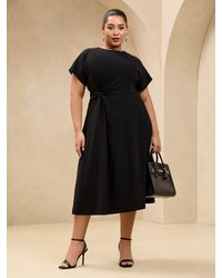 Lipsy - Curve Side Knot Short Sleeve Midi Dress - Lyst