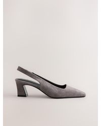 Next - Forever Comfort Slingback-Pumps Aus Wildleder Mit Blockabsatz - Lyst