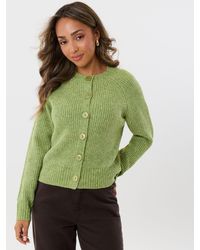 Threadbare - Chunky Knit Crew Neck Cardigan - Lyst