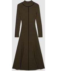 Reiss - Polly Contrast-Stitch Knitted Midi Dress - Lyst